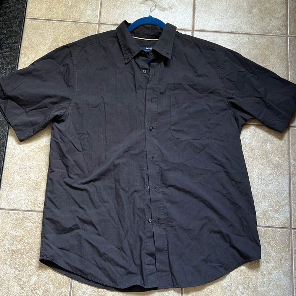 Charcoal Gray Size Large Basic Editions Button Down Men’s Shirt